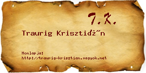 Traurig Krisztián névjegykártya